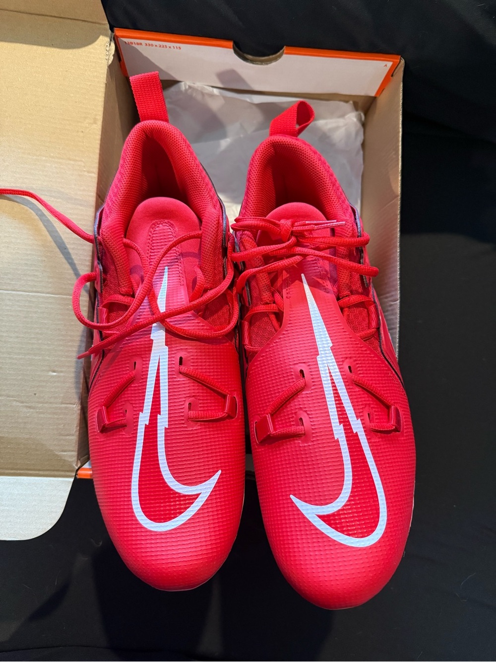 Nike Alpha Men’s Red Football Cleats with White Swoosh